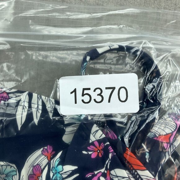 Lands End Tankini Top Women 10 Blue White Floral Underwire Bra Tank Pleat 1pc - Picture 7 of 7